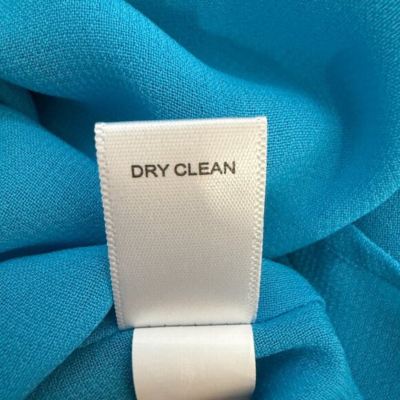 Banana Republic Trina Turk 100% Silk One Shoulder Mini Dress Women's 14 Blue - Picture 11 of 12